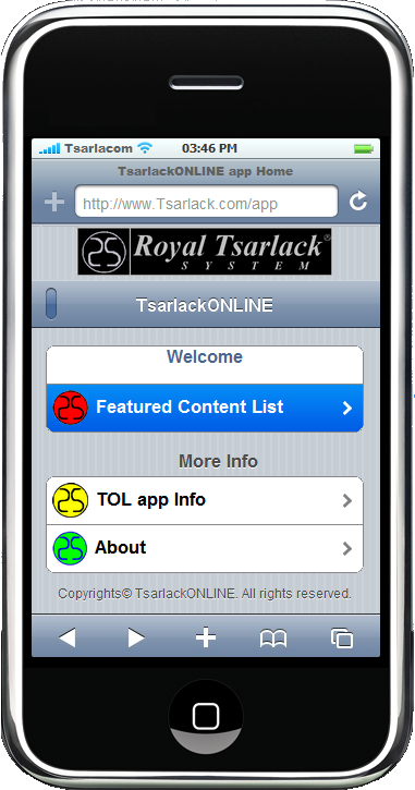 Enter Directly to TOL app! The mobile touch application. It is designed for use on all mobile and cellular touch handheld devices.